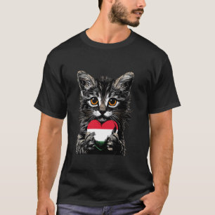 Hongaarse Vlag Hongarije Schattige Kat Hart Hongaa T-shirt