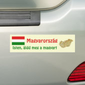 Hongaarse vlag + kaartBumpersticker Bumpersticker (Op auto)