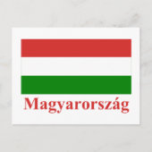 Hongaarse vlag met naam in het Hongaars Briefkaart (Voorkant)