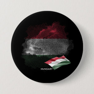 Hongaarse vlag ronde button 7,6 cm