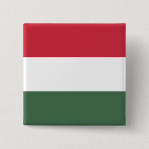 Hongaarse vlag vierkante button 5,1 cm