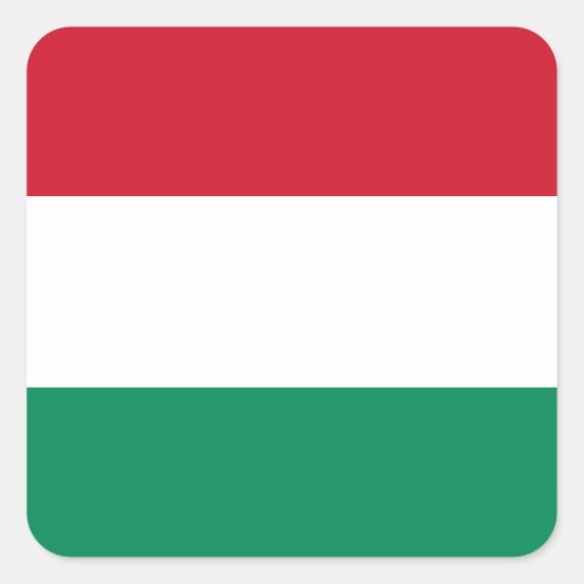 Hongaarse vlag vierkante sticker (Voorkant)