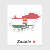 Hongaarse vlaggenkaart sticker (Vel)