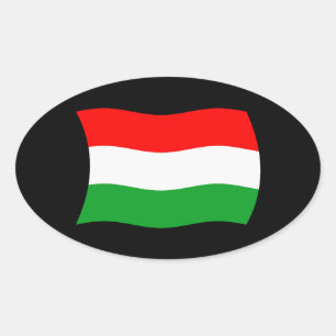 Hongaarse Vlagsticker Ovale Sticker