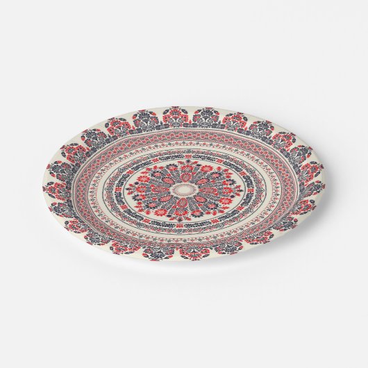 Hongaarse volkskunst papieren bordje (Gekanteld)