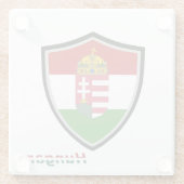 Hongaarse wapenschild glazen onderzetter (Achterkant)
