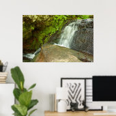 Hongaarse Waterval Bemoste Bos Cascade Poster (Thuiskantoor)