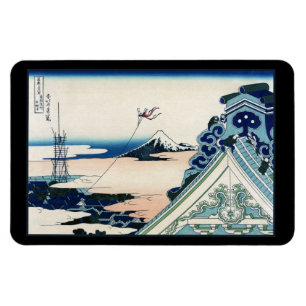 Honganji Tempel uitzicht op Mt. Fuji Japanse houts Magneet