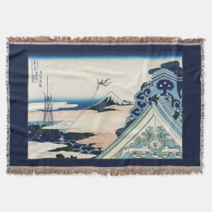 Honganji Tempel Vista van Mt. Fuji Japanse houtsne Deken