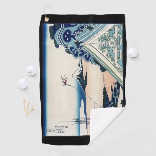 Honganji Tempel Vista van Mt. Fuji Japanse houtsne Golfhanddoek (Insitu)