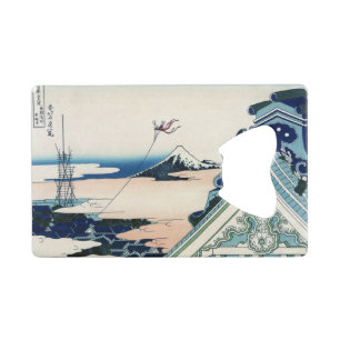 Honganji Tempel Vista van Mt. Fuji Japanse houtsne Kredietkaart Flessenopener