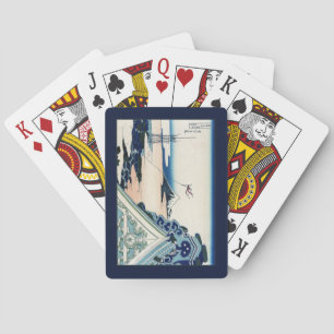 Honganji Tempel Vista van Mt. Fuji Japanse houtsne Pokerkaarten