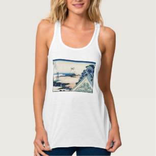 Honganji Tempel Vista van Mt. Fuji Japanse houtsne Tanktop