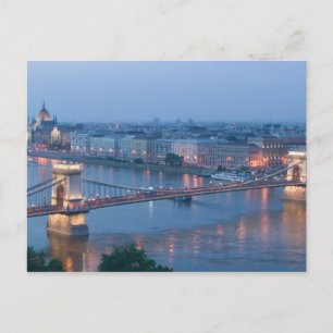HONGARIJE, Boedapest: Szechenyi (chain) Bridge, 3 Briefkaart