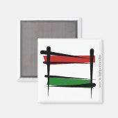 Hongarije Borstel Vlag Magneet (Voorkant / Achterkant)