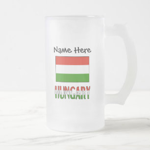 Hongarije en Hongaarse vlag gepersonaliseerd Matglas Bierpul