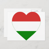 Hongarije Flag Heart Briefkaart (Voorkant / Achterkant)