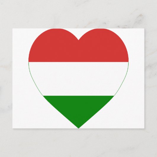 Hongarije Flag Heart Briefkaart (Voorkant)