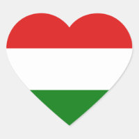 Hongarije Flag Heart Sticker