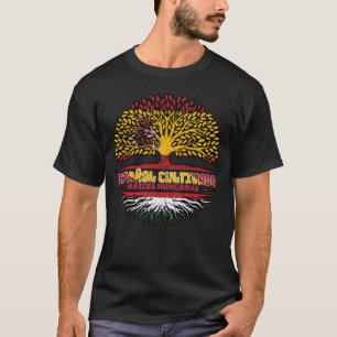 Hongarije Hongaarse Spaanse vlag over boomstammen T-shirt
