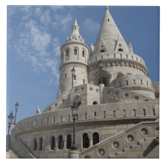 Hongarije, hoofdstad Boedapest. Buda, Kasteel 2 Tegeltje (Voorkant)