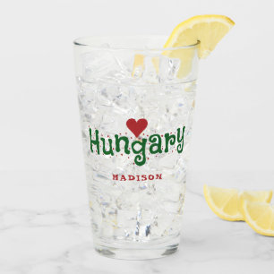 Hongarije Love custom name pint glass Glas