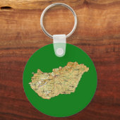 Hongarije Map Sleutelhanger (Voorkant)