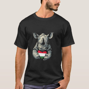 Hongarije Neushoorn Nijlpaard Hart Hongaarse Worte T-shirt