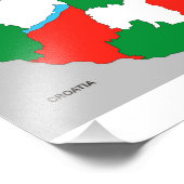 hongarije politieke kaart foto afdruk (Hoek)