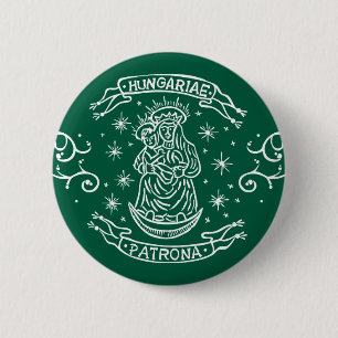 Hongarije Religieus motief Middeleeuwse Maagd Mari Ronde Button 5,7 Cm