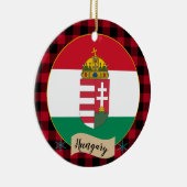 Hongarije, rode buffels en Hongaarse vlag Keramisch Ornament (Rechts)