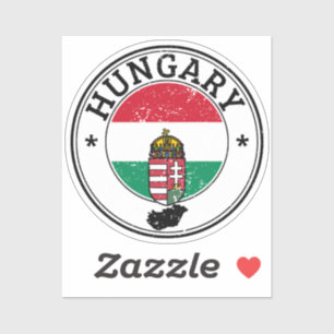 Hongarije Seal Sticker Ronde Vlag Voor Laptop Boek