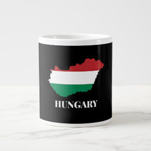 Hongarije, silhouet en vlag, extra grote beker