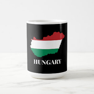 Hongarije, silhouet en vlag, koffiemok