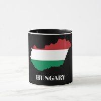 Hongarije, silhouet en vlag,