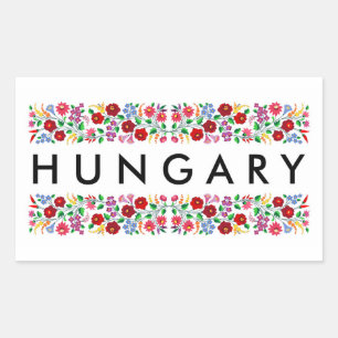 hongarije symbool naam tekst folk modit tradit rechthoekige sticker