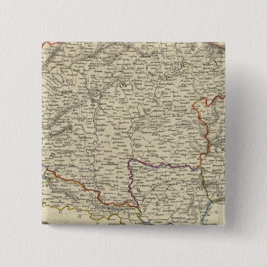 Hongarije Vierkante Button 5,1 Cm (Voorkant)