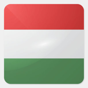 Hongarije vierkante glossy vlag sticker