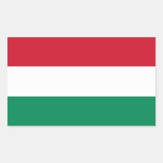 Hongarije Vlag HU Rechthoekige Sticker (Voorkant)