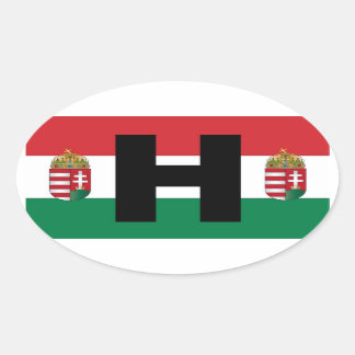 Hongarije Vlag Ovaal Ovale Sticker