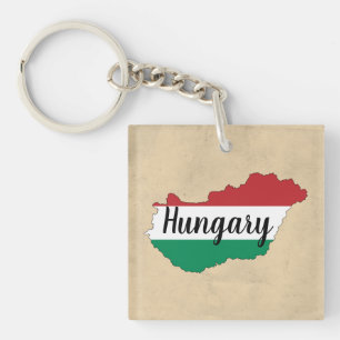 Hongarije Vlag Silhouet Sleutelhanger