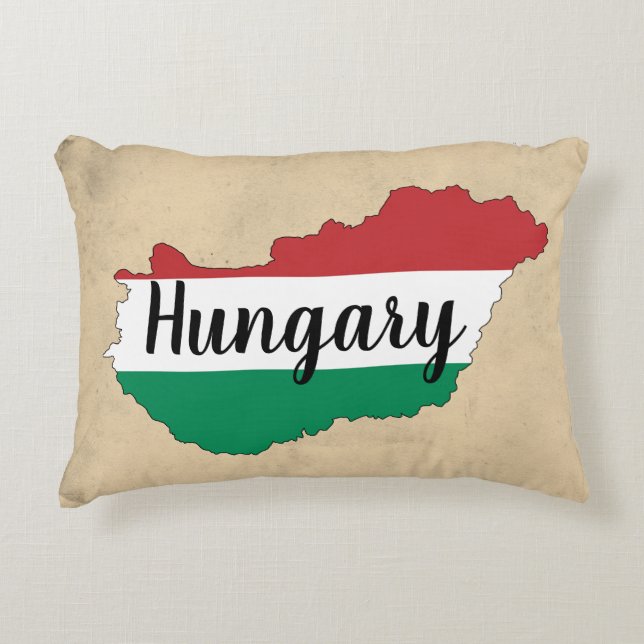 Hongarije vlag Silhouette Accent Pillow Accent Kussen (Voorkant)