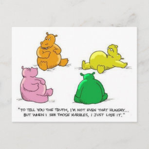 Honger Hippos. -Briefkaart Briefkaart