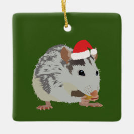 Honger kerstritme keramisch ornament