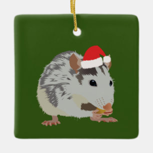 Honger kerstritme keramisch ornament