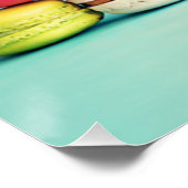 Honger, Macaron, hipster, multicolor, snoepkoekjes Perfect Poster (Hoek)