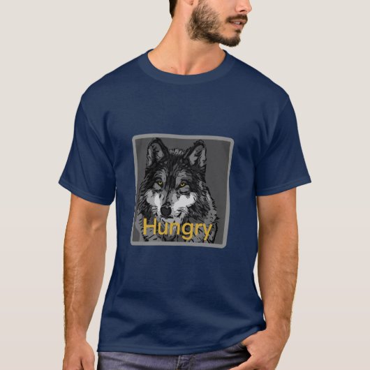 Honger - Mannen basaal donkere T-Shirt (Voorkant)