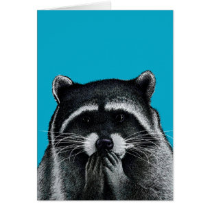 Honger Raccoon op blauw