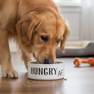Hongerig AF Grappige Humor Hond Kat Huisdier Voerbakje