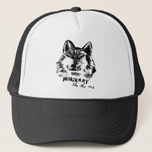 hongerig als de wolf trucker pet (Voorkant)